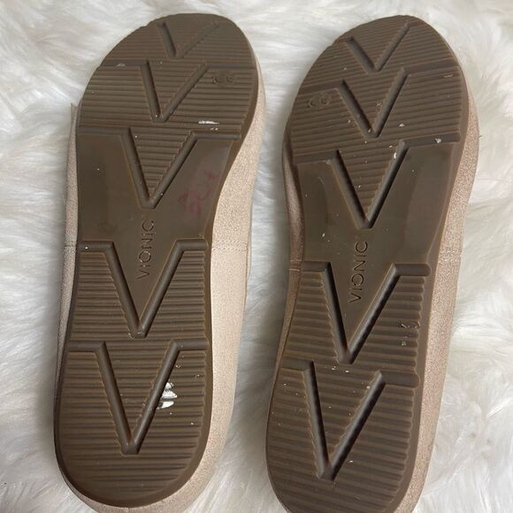 Vionic Alice  Nude Suede Leather Faux Shearling Satin Bow Loafer SZ9.5 - Picture 10 of 12